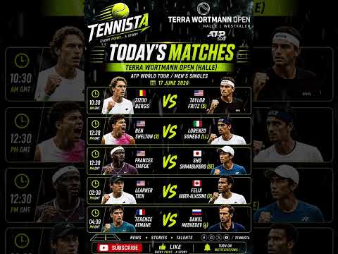 Video HALLE 2026 TODAY'S MATCHES | Fritz, Shelton, Medvedev & Auger-Aliassime in Action!