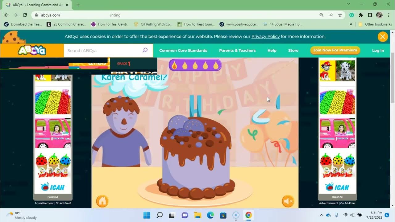 Birthday Candle Counting PreK to 1st Grade YouTube