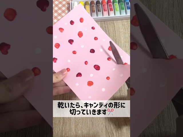 綿棒スタンプでハロウィンキャンディー