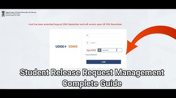 Student Release Request Management (With-in State) | SDMS | UDISE PLUS | MOE | Complete Guide