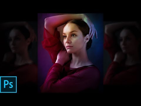 Neon Lighting Studio Effect in Photoshop - Creative Dual Light Portrait Photography