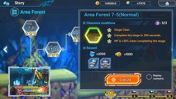 ROCKMAN X DIVE OFFLINE : Area Forest 7-5 (Normal) Deep Element Hidden