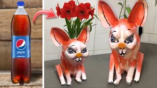 Tricks How to Make CAT Planter from Plastic Bottle for Beginners