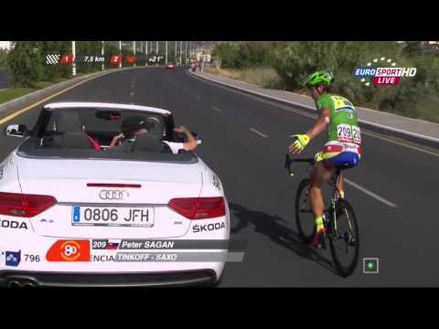 Петер Саган после падения на 8 этапе Вуэльты-2015