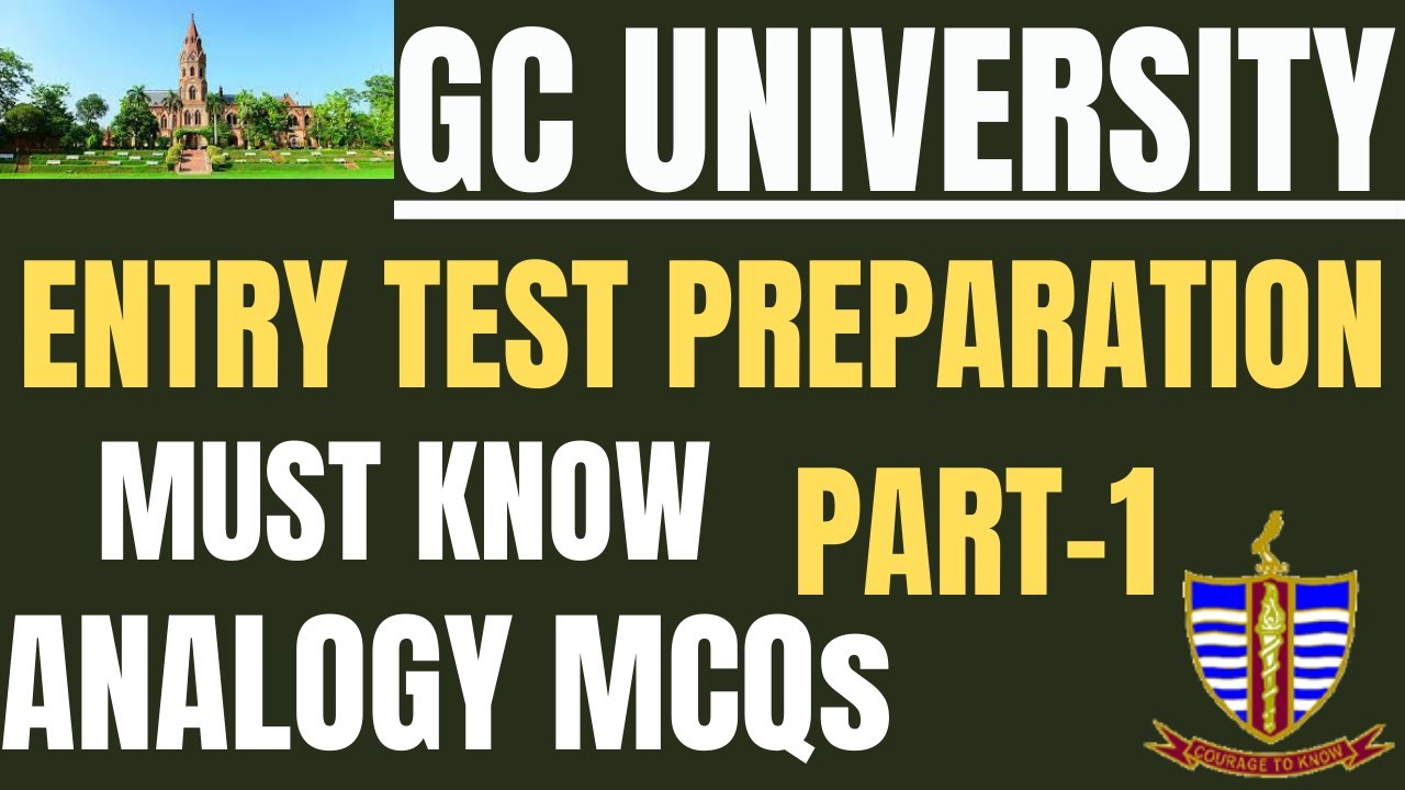 "GCU Lahore Entry Test preparation 2023 | ANALOGY COMPLETE SOLUTION | MUST KNOW ENGLISH ANALOGY MCQs