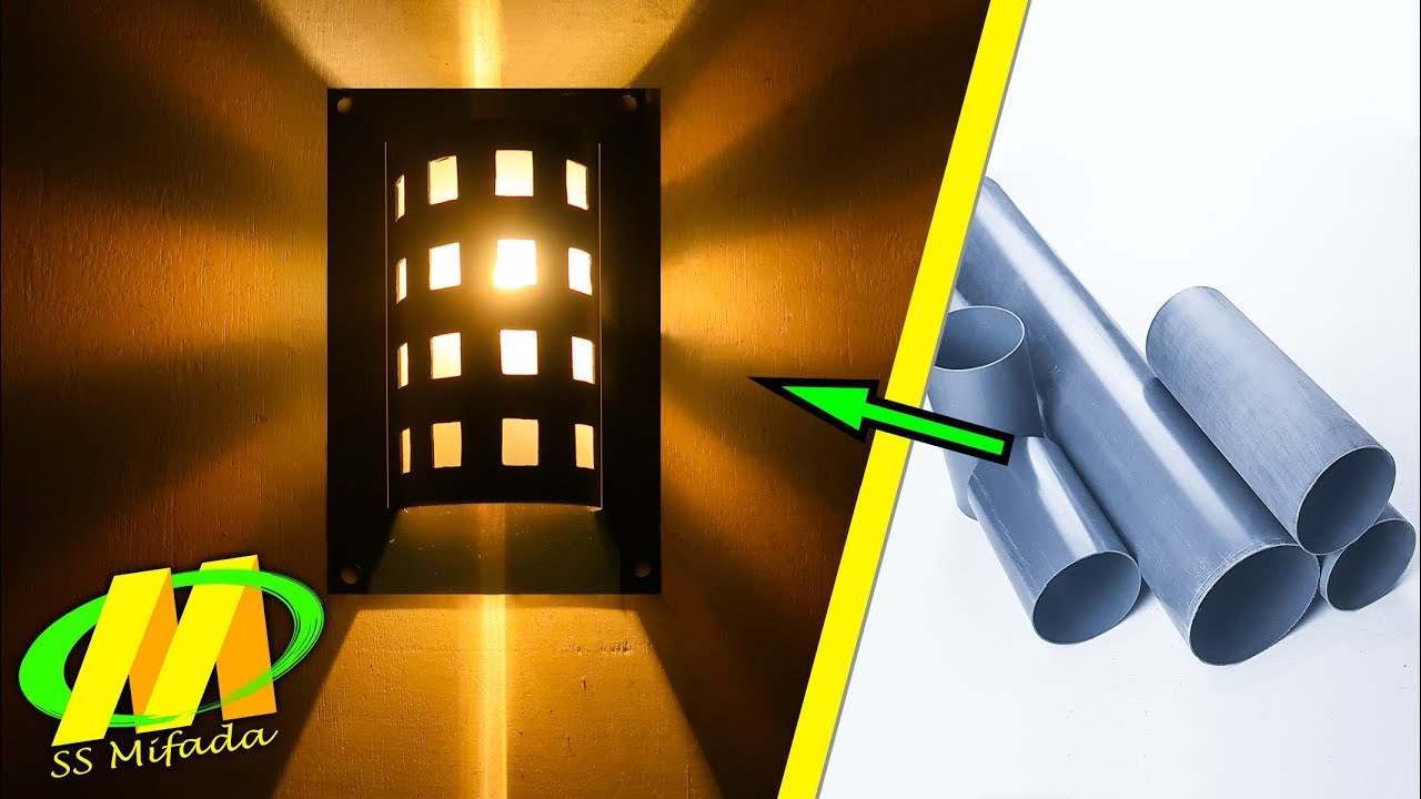 Cara mudah membuat lampu hias dinding dari pipa paralon 