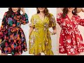 Plus size floral midi dresses for curvy women&#39;s//plus size middi skater dresses