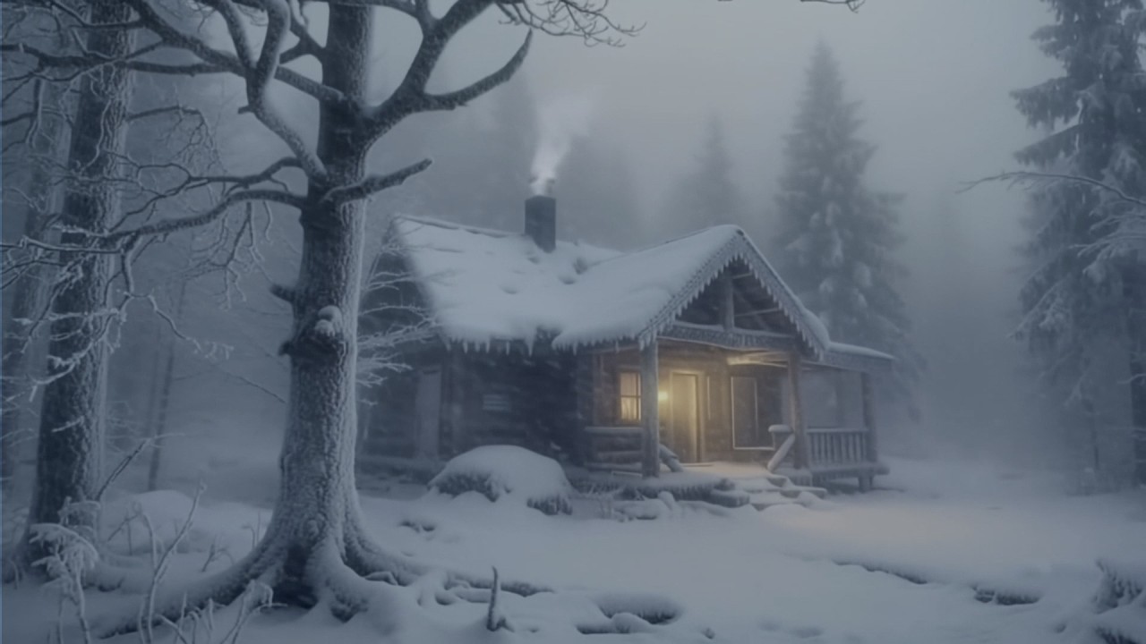 Cozy Winter Cabin Ambience: Heavy Snowstorm Sounds for Sleep with ...