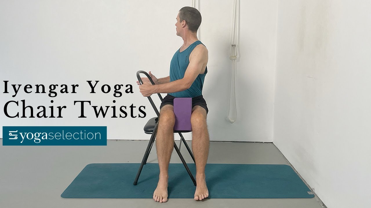 Iyengar Yoga Chair Twists | Relieve Back Tension & Improve Spinal Mobility