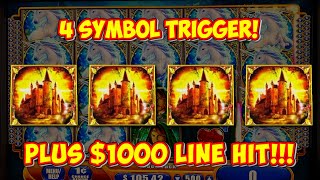 4 SYMBOL TRIGGER & $1,187 50 LINE HIT! Mystical Unicorn MAX BET Magic   Classic WMS Slot! Live Play screenshot 5