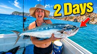 MASSIVE 48 Hour Remote Fishing Challenge 50KM OFFSHORE! (My Wifes First Time)
