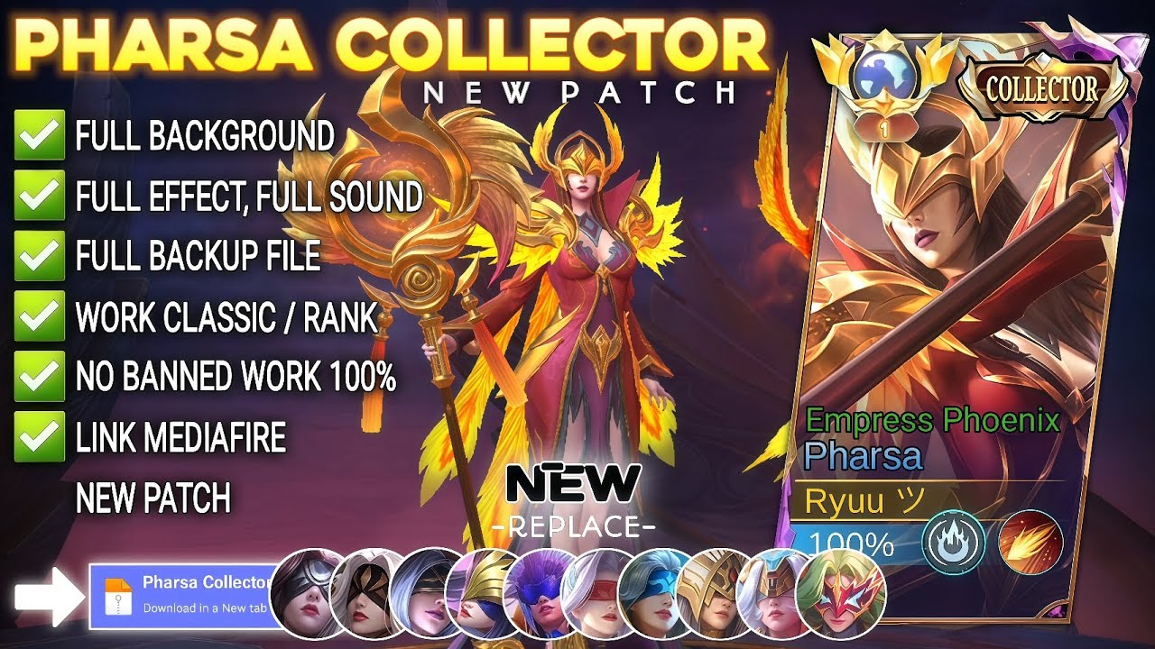 Script Skin Pharsa Collector - Empress Phoenix No Password | Full Effect Voice | Patch Terbaru