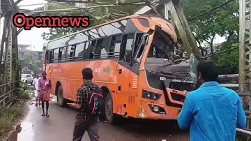 ഇരിട്ടി പഴയ പാലത്തിൽ കെഎസ്ആർടിസി സ്വിഫ്റ്റ് ബസ് അപകടത്തിൽ പെട്ടു; 8 പേർക്ക് പരിക്ക്