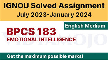 IGNOU BPCS 183 Solved Assignment 2023-24 PDF Download | English Medium | Vidyamojo