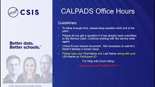 CALPADS Weekly Q & A 7-11-2022