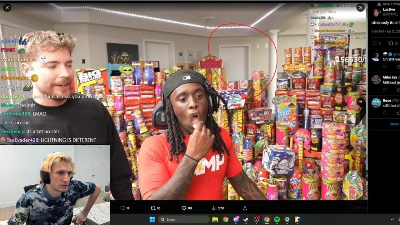 xQc Reacts at Proof Kai Cenat Faked his Room Explosion - YouTube