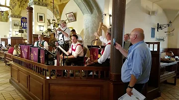 Traditional German Band playing Folk music at a Hofbrauhaus in Munich