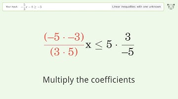 Solving Linear Inequalities: -5/3x-8 is Greater Than or Equal to -3