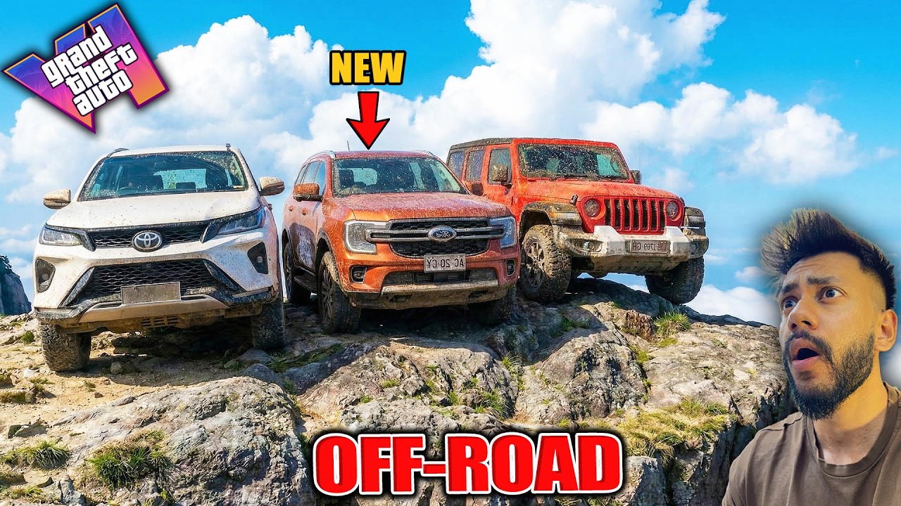 NEW FORD ENDEAVOUR VS THAR ROXX VS LEGENDER (DRAG RACE)& EXTREME OFFROAD |GTA 5 ABHISHEKKZ GAMING