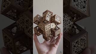 El cubo dimensional que se pliega sobre sí mismo 🔮 #Hypercube #Tesseract #TrippyVisual #AIArt