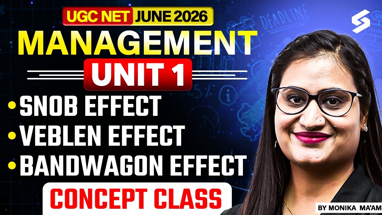 UGC NET June 2026 | UGC NET Management Unit 1 | Snob, Veblen & Bandwagon Effect UGC NET | Monika Mam