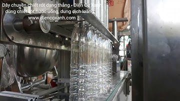 DÂY CHUYỀN CHIẾT RÓT NƯỚC NĂNG SUẤT 1200 chai/giờ, Điện Cơ Xanh,