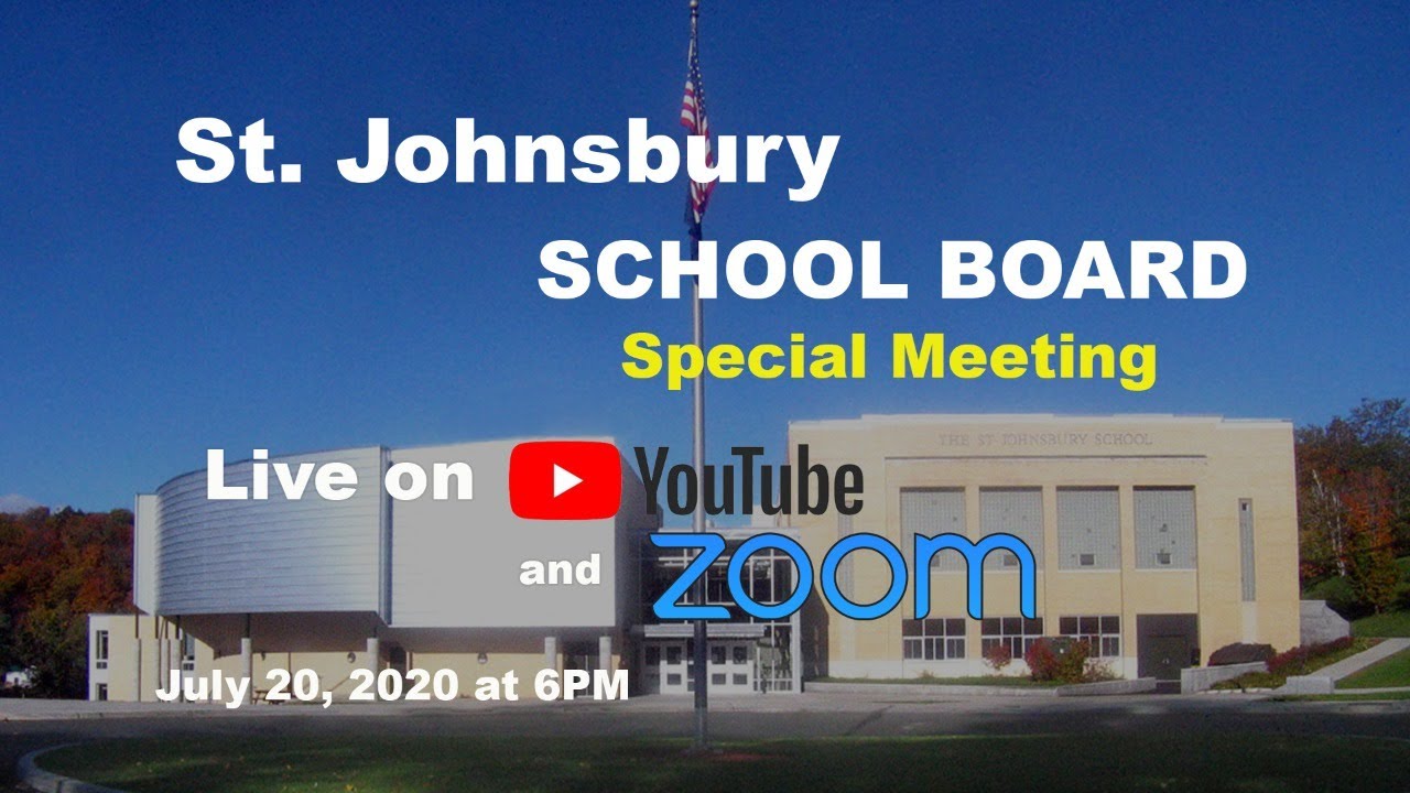 St. Johnsbury School Board Special Meeting YouTube