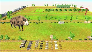 Animal Overtaking Part 2. If a wild boar overtakes you, you're out! | Animal Revolt Battle Simulator