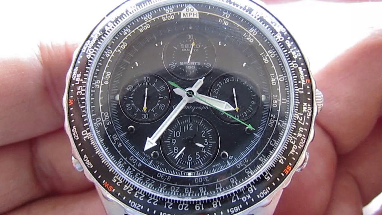 Seiko Flightmaster Chrongraph 7T62 OEBO 200 M Mens Watch - YouTube