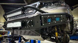 Установка силового бампера переднего BMS ALFA для Тойота Прадо 150 2018-2024