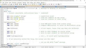 CSIT 256 Irvine Ch 9 REP MOVSD  REPE CMPSD nested loops