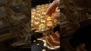 Luxury Golden Keyboard Animation | Satisfying Tech Visuals ✨#shortvideo