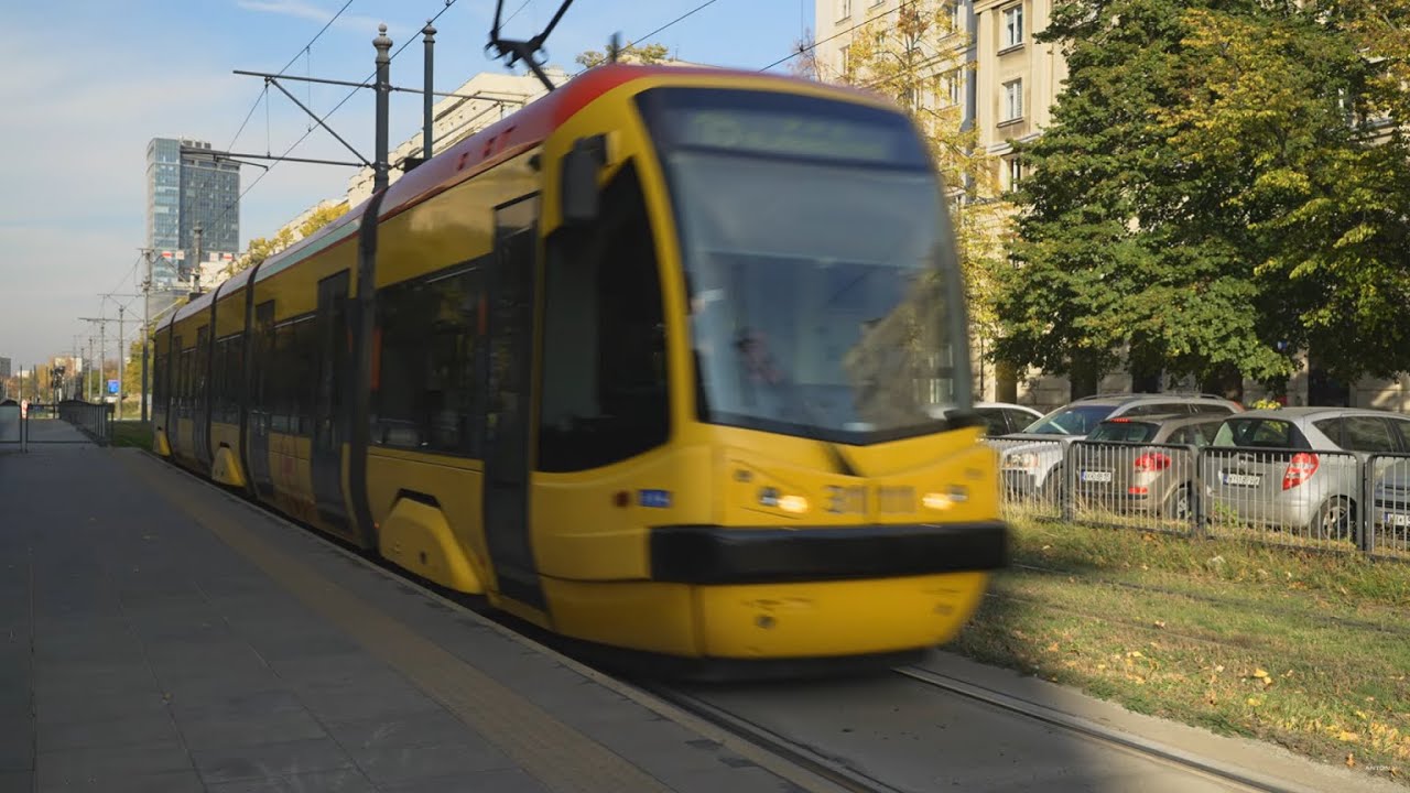 Poland, Warsaw, tram 15 ride from Muranów to Dickensa