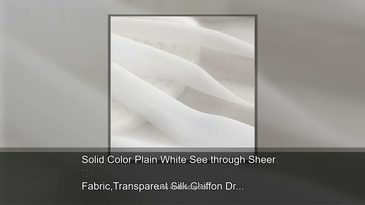 Solid Color Plain White See through Sheer Fabric,Transparent Silk Chiffon Dress Material, Soft