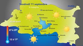 Météo du vendredi 11 septembre : soleil et mistral persistant