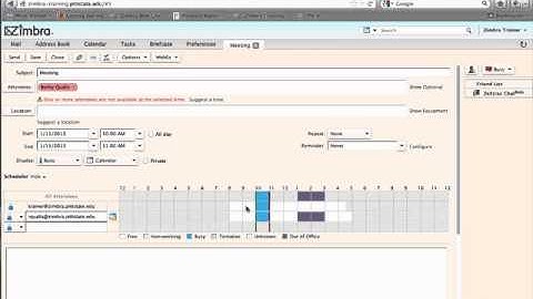 Inviting People to Meetings in Zimbra 8
