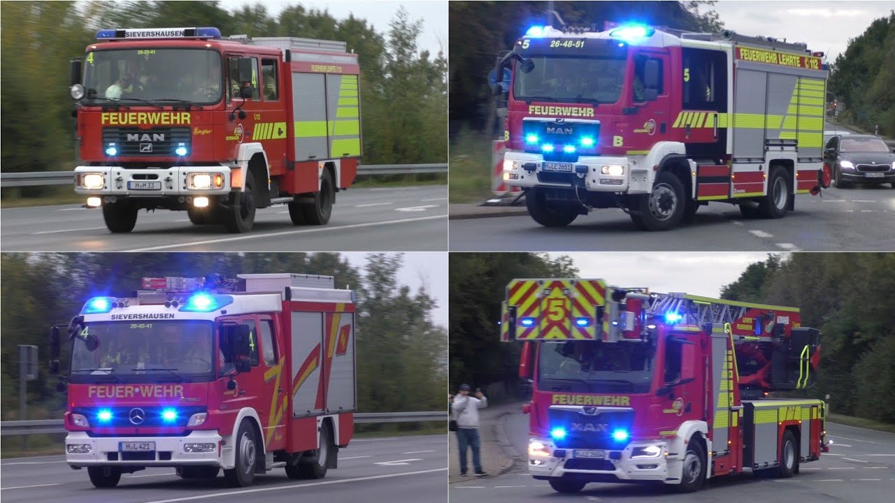 [FEUER LAGERHALLE + NEUE DLAK] FF Sievershausen, Hämelerwald, Arpke und THW Lehrte auf Einsatzfahrt 