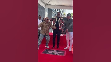 Thumbnail of #spliffstarr hypes up the crowd as #bustarhymes gets his star on the Hollywood walk of fame