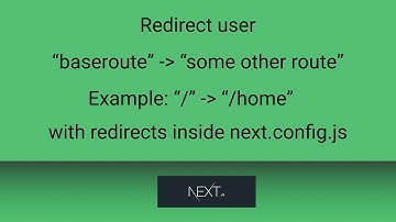 How to redirect a user from base route to another route quickly in NextJS.