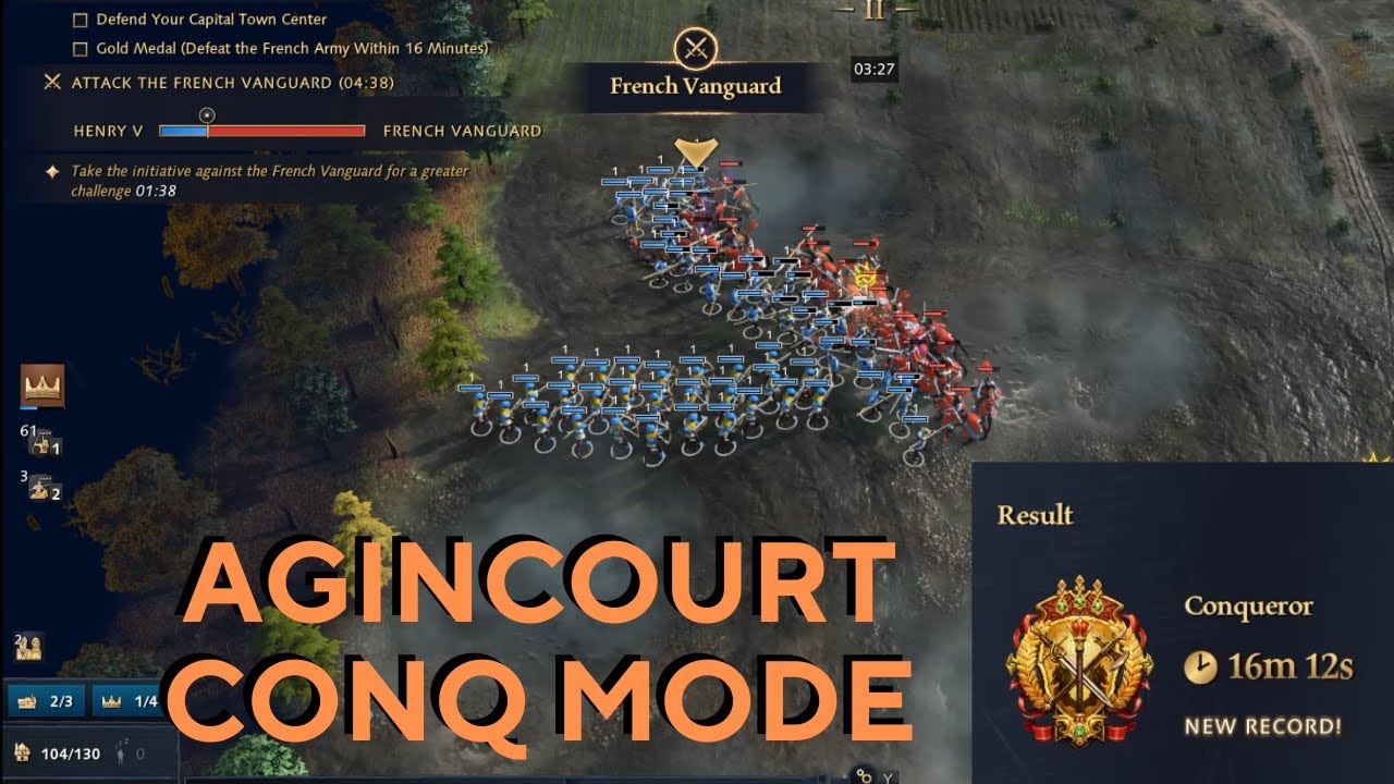 AOE4 Historical Battles: how to do conqueror mode in Agincourt?
