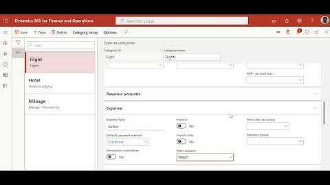 Expense management in D365