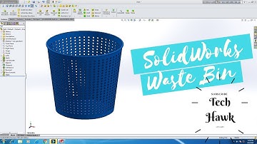 SolidWorks Tutorial: 3D Model of Rubbish Bin / Recycle Bin | Design waste Bin | Trash Can | Dustbin