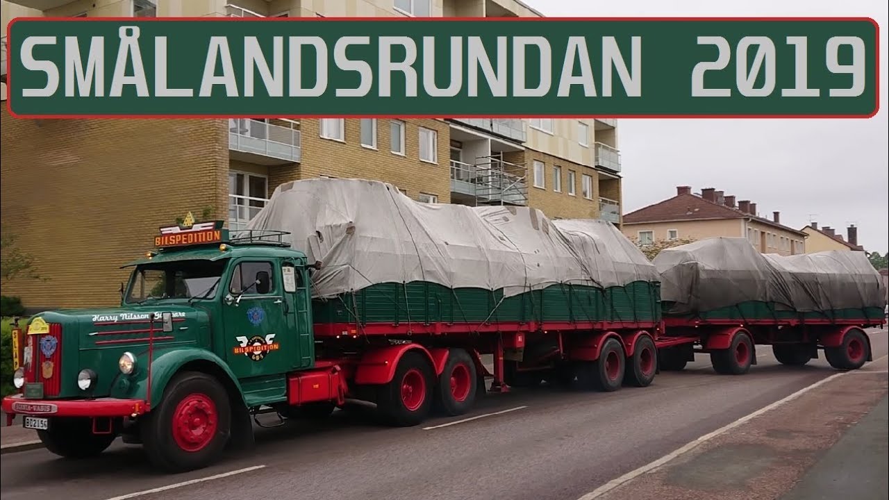 Truck Show Smålandsrundan 2019 | 140 Old Trucks leaving truck meet | Veteranlastbilar Scania Volvo