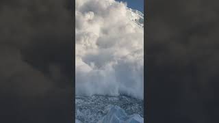 Sudden Avalanche Quickly Covers a Mountain Slope