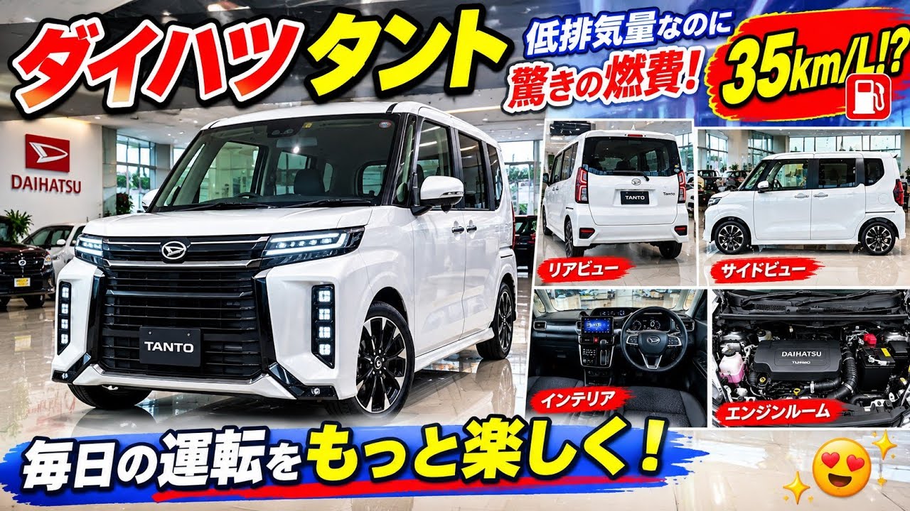衝撃】ダイハツ・タントが凄すぎる！低排気量なのに驚きの燃費性能