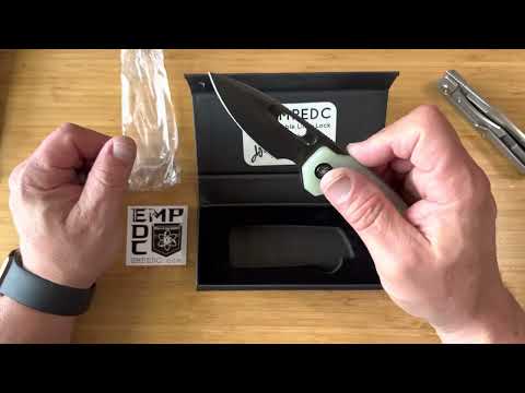 Oh, yes!! The one that I will keep… EMP EDC Linerlock Nymble with Jade G-10 scales. Glorious!