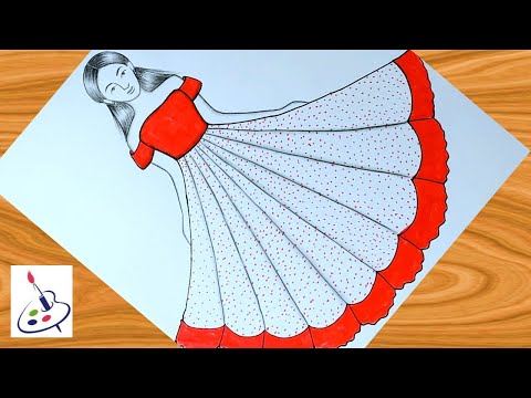 Easy Barbie Doll Drawing | Barbie Drawing | How to draw a girl with  beautiful dress | Girl drawing - YouTube
