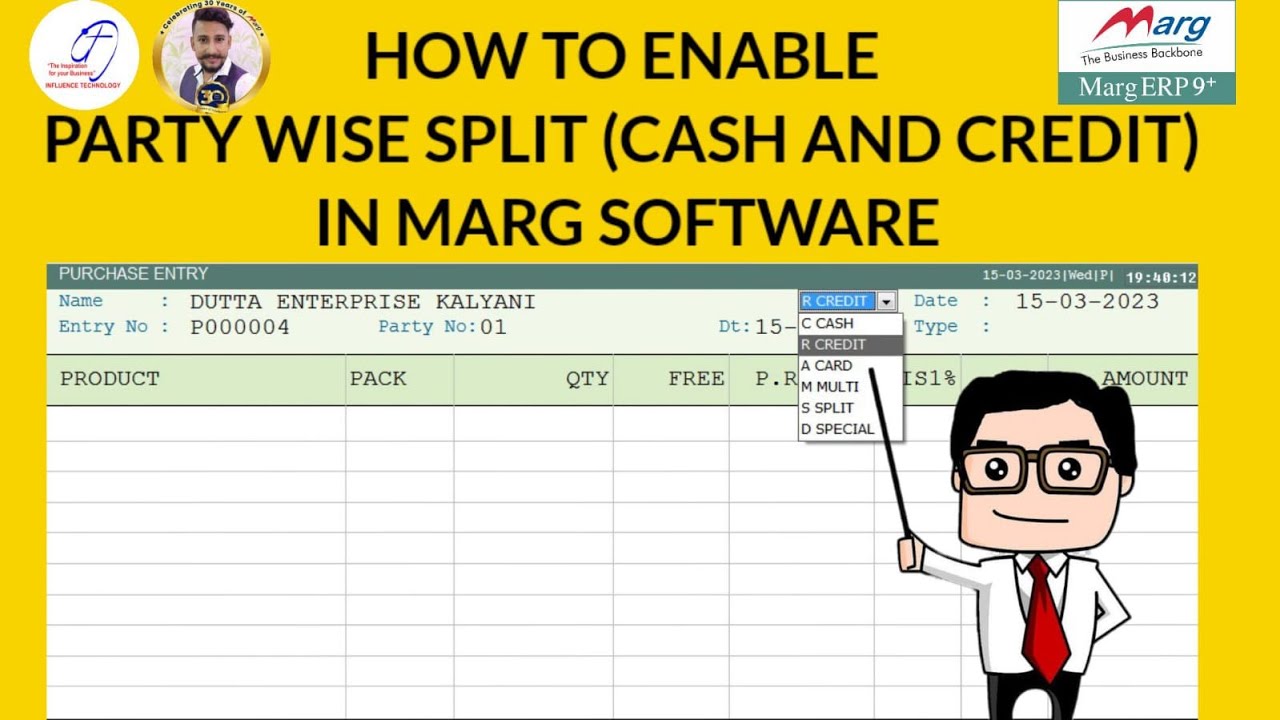 How To Enable Party Wise Split (Cash or Credit) in Marg Software ...