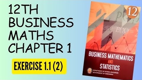 Applications of matrices and determinants 12th Business maths Chapter- 1 Exercise 1.1 (2)