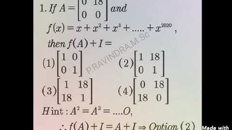 MATRICES EAMCET TEST KEY